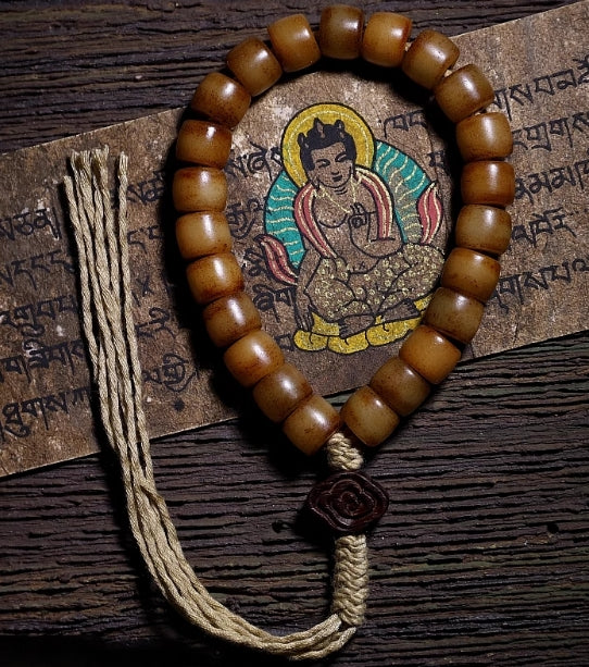Tibetan kailash natural yak bone hand-strung prayer beads