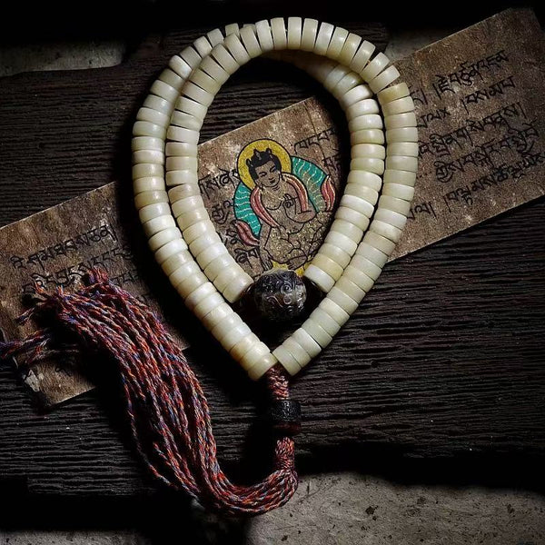 Tibetan kailash yak horn bone Buddhist beads bracelet 108 pieces