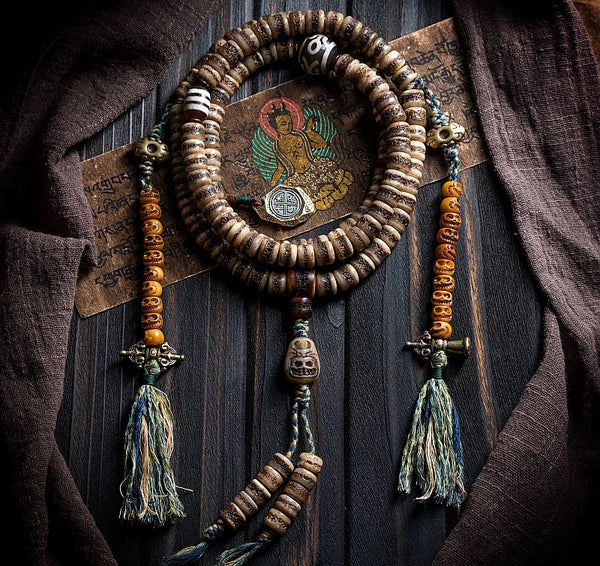 kailash natural yak bone Buddhist beads bracelet 108 pieces