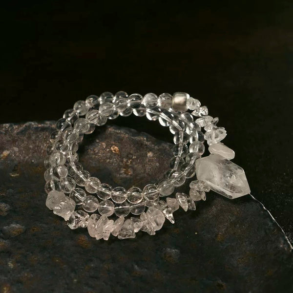 kailash natural white crystal beads bracelet