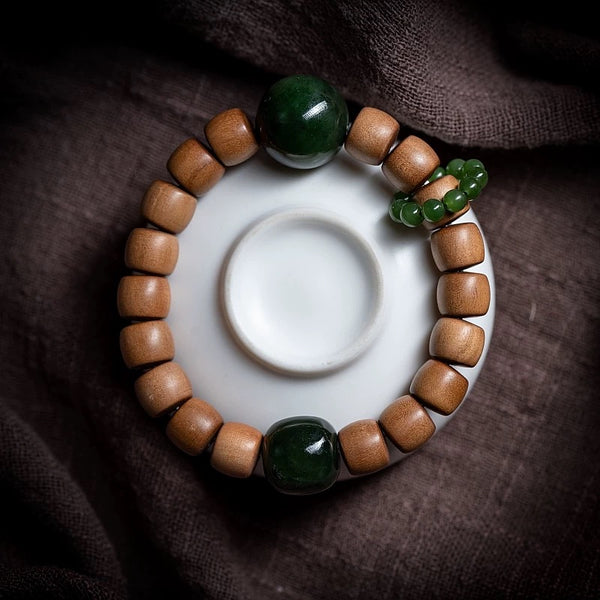 kailash Old mountain sandalwood Xinjiang Hotan Jadeite bracelet