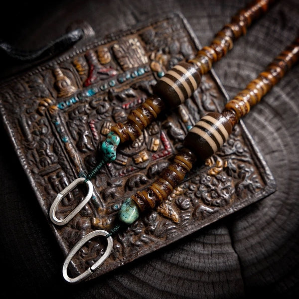kailash natural yak bone agate turquoise Tibetan bracelet