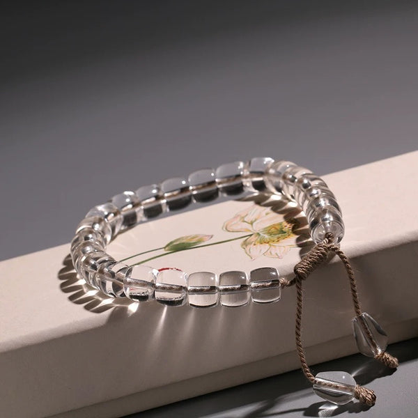 kailash Natural white crystal prayer bead bracelet