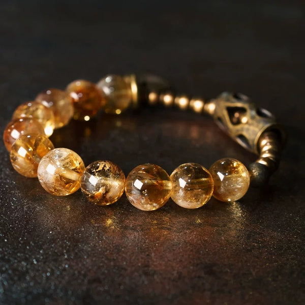 KailashNatural citrine wealth prayer bead bracelet