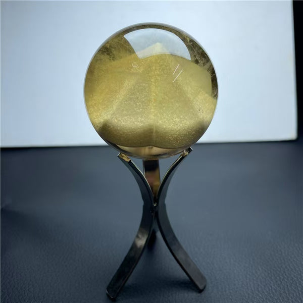 Himalayan natural yellow crystal pyramid crystal ball