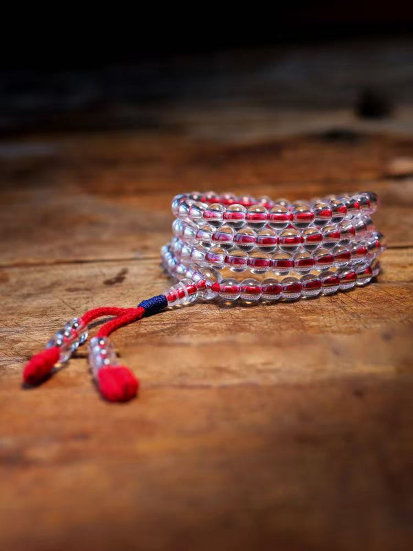 108 natural Himalayan natural energy white crystal prayer beads
