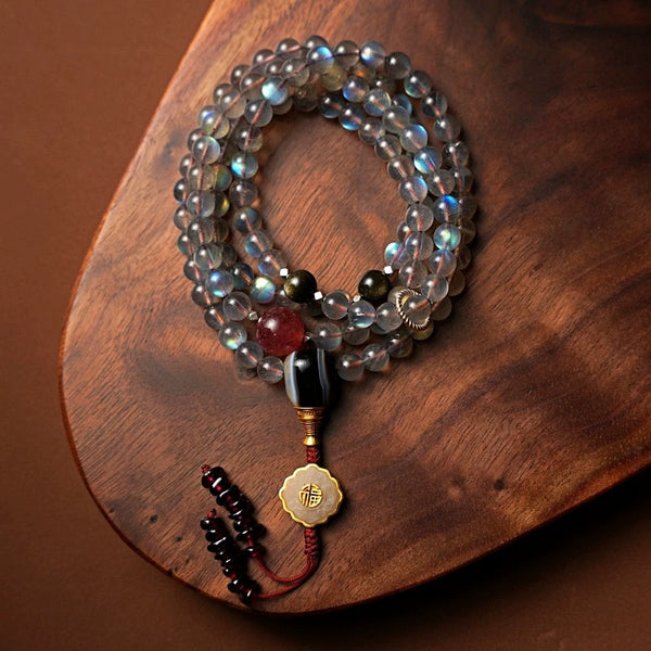 Tibet kailash moonlight crystal rosary 108 beads